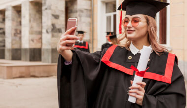 Image of a student taking selfies